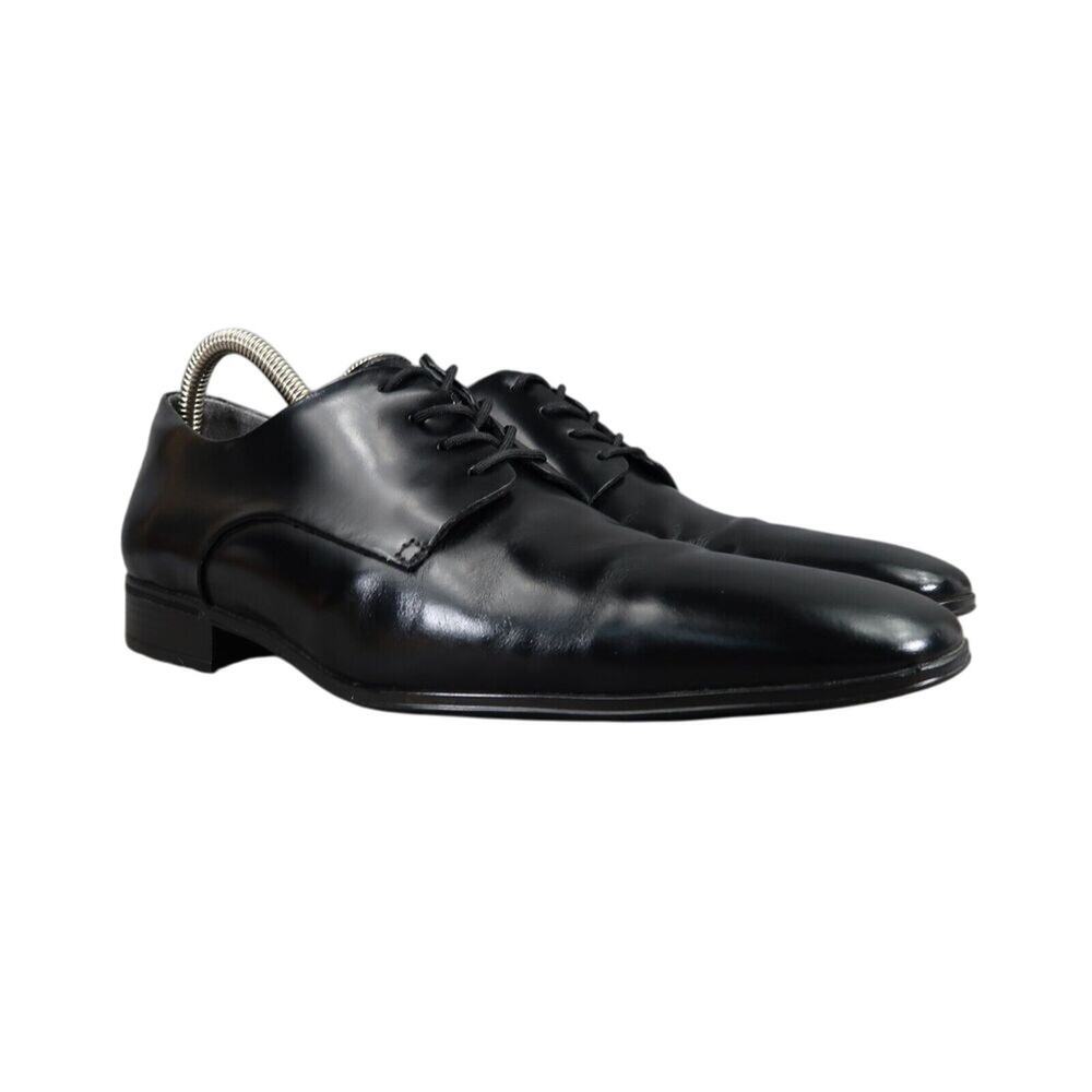 Gino Cherruti Shoes Mens 7.5 Oxford Dress Plain Toe Black Formal Classic Lace Up